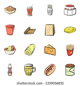 Food images. Background for printing, design, web. Colored.