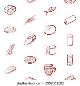 Food images. Background for printing, design, web. Seamless. Binary color.