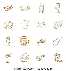 Food images. Background for printing, design, web. Binary color.