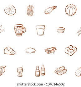 Food images. Background for printing, design, web. Seamless. Binary color.