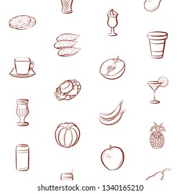 Food images. Background for printing, design, web. Seamless. Binary color.