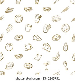 Food images. Background for printing, design, web. Seamless. Binary color.