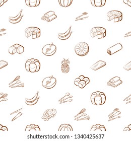 Food images. Background for printing, design, web. Seamless. Binary color.