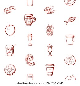 Food images. Background for printing, design, web. Seamless. Binary color.