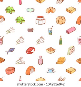 Food images. Background for printing, design, web. Seamless. Colored.