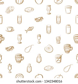 Food images. Background for printing, design, web. Seamless. Binary color.