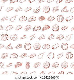 Food images. Background for printing, design, web. Seamless. Binary color.