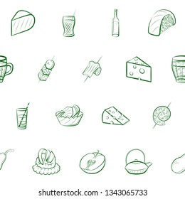 Food images. Background for printing, design, web. Seamless. Binary color.