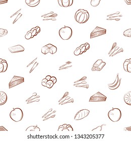 Food images. Background for printing, design, web. Seamless. Binary color.