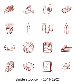 Food images. Background for printing, design, web. Binary color.