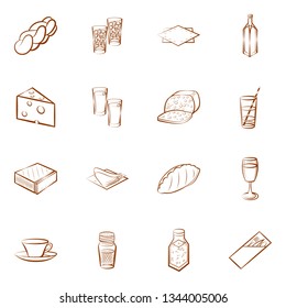 Food images. Background for printing, design, web. Binary color.