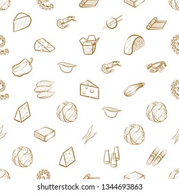 Food images. Background for printing, design, web. Seamless. Binary color.