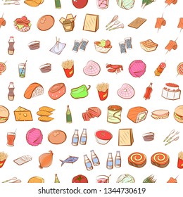 Food images. Background for printing, design, web. Seamless. Colored.