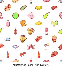 Food images. Background for printing, design, web. Seamless. Colored.