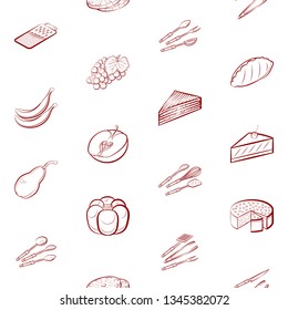 Food images. Background for printing, design, web. Seamless. Binary color.