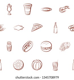 Food images. Background for printing, design, web. Seamless. Binary color.