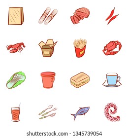 Food images. Background for printing, design, web. Colored.