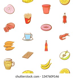 Food images. Background for printing, design, web. Seamless. Colored.