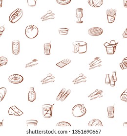 Food images. Background for printing, design, web. Usable as icons. Seamless. Binary color.