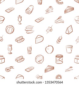 Food images. Background for printing, design, web. Seamless. Binary color.