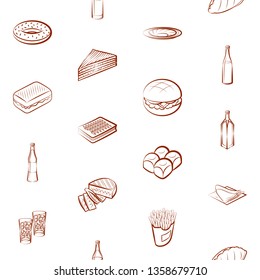 Food images. Background for printing, design, web. Usable as icons. Seamless. Binary color.