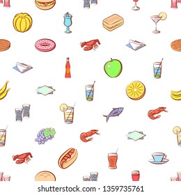 Food images. Background for printing, design, web. Seamless. Colored.