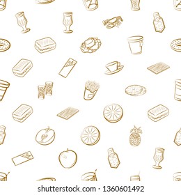 Food images. Background for printing, design, web. Seamless. Binary color.