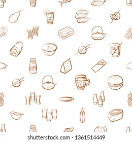 Food images. Background for printing, design, web. Seamless. Binary color.