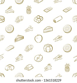 Food images. Background for printing, design, web. Seamless. Binary color.