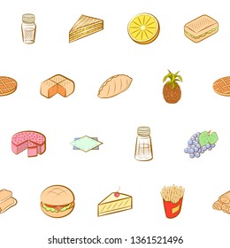 Food images. Background for printing, design, web. Seamless. Colored.