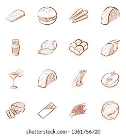 Food images. Background for printing, design, web. Binary color.