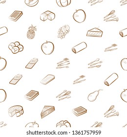 Food images. Background for printing, design, web. Seamless. Binary color.