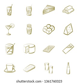 Food images. Background for printing, design, web. Binary color.