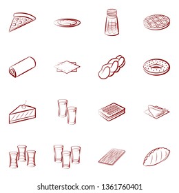 Food images. Background for printing, design, web. Usable as icons. Binary color.