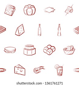 Food images. Background for printing, design, web. Seamless. Binary color.