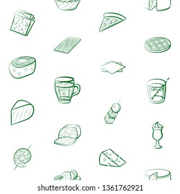 Food images. Background for printing, design, web. Seamless. Binary color.