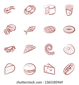 Food images. Background for printing, design, web. Usable as icons. Binary color.