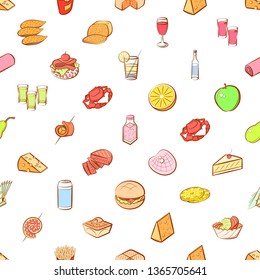 Food images. Background for printing, design, web. Seamless. Colored.