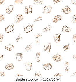 Food images. Background for printing, design, web. Usable as icons. Seamless. Binary color.