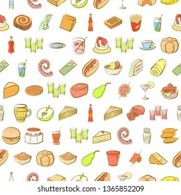 Food images. Background for printing, design, web. Seamless. Colored.