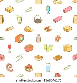 Food images. Background for printing, design, web. Seamless. Colored.