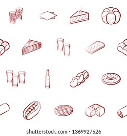 Food images. Background for printing, design, web. Usable as icons. Seamless. Binary color.