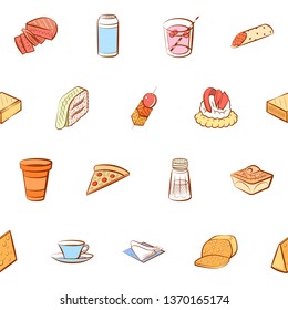 Food images. Background for printing, design, web. Seamless. Colored.