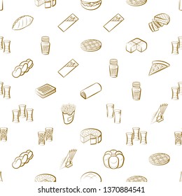 Food images. Background for printing, design, web. Usable as icons. Seamless. Binary color.