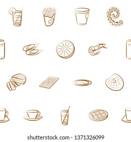 Food images. Background for printing, design, web. Seamless. Binary color.