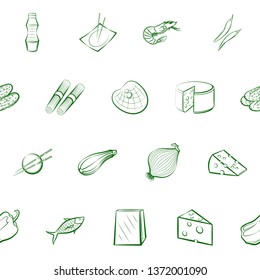 Food images. Background for printing, design, web. Seamless. Binary color.