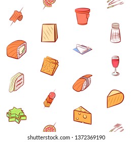Food images. Background for printing, design, web. Seamless. Colored.