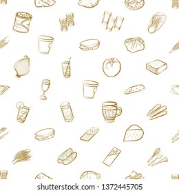 Food images. Background for printing, design, web. Usable as icons. Seamless. Binary color.