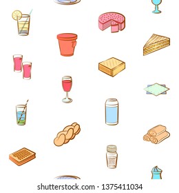 Food images. Background for printing, design, web. Seamless. Colored.