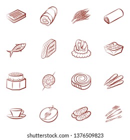 Food images. Background for printing, design, web. Binary color.